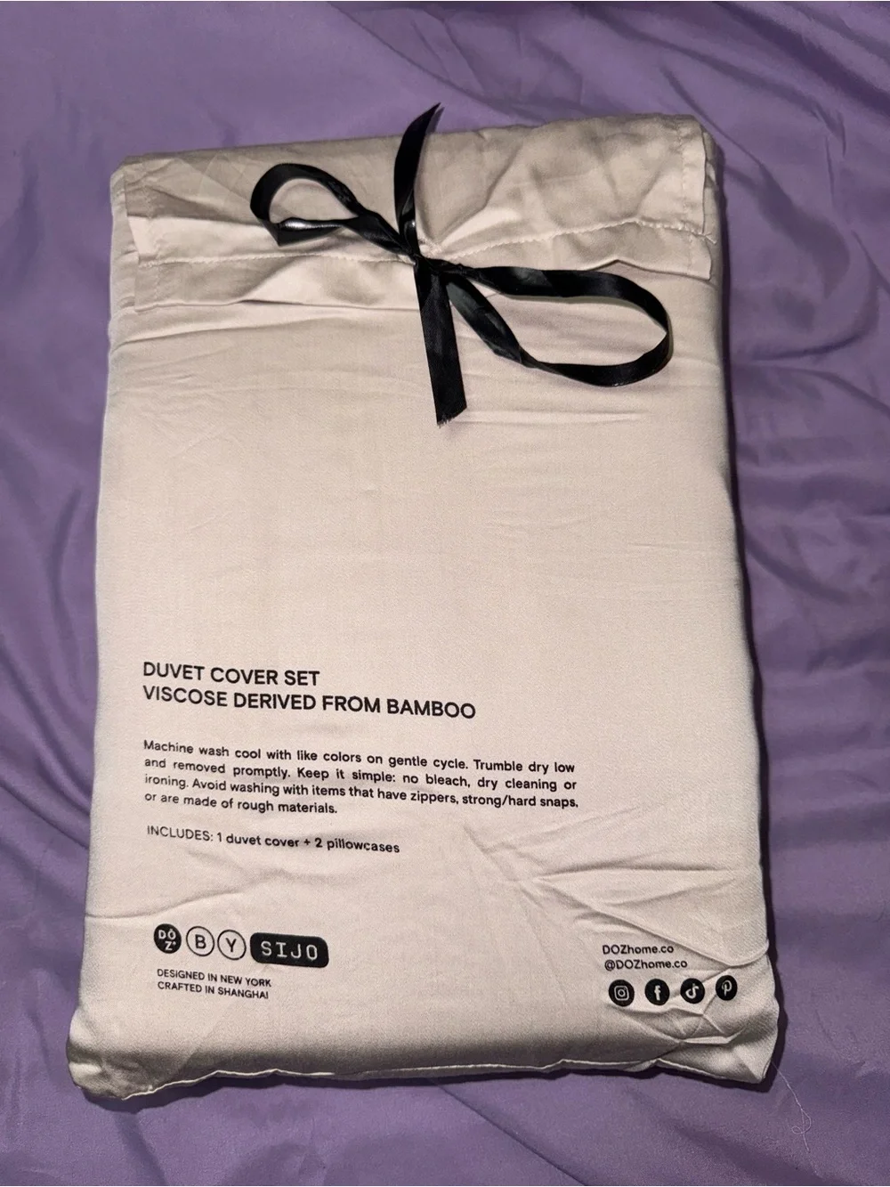 Cream Bamboo Viscose Duvet Cover Set